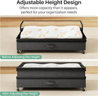 Kitstorack 2Pack Height-adjustable Under Bed Storage - Image 3