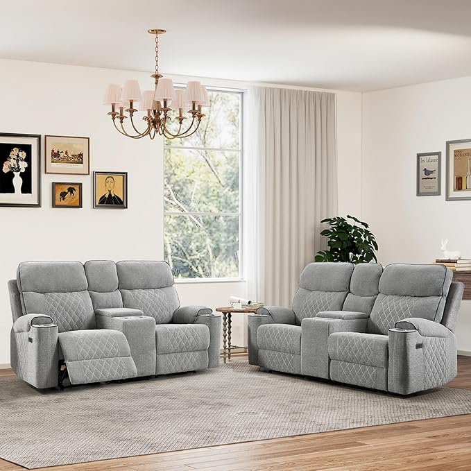 HAOMARKETS Power Reclining Loveseat Sofa Set of 2 by HAOMARKETS