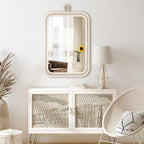 Nautical Rope Mirror Rectangle Wooden 22''Lx16''W White Decorative Mirror - Image 6