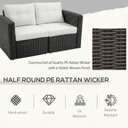 Outsunny 2 Piece Patio Wicker Corner Sofa Set, Outdoor PE Rattan Furniture - Image 4