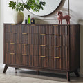 T4TREAM Fluted 9 Drawers Dresser, Curved Profile Design, Dresser TV Stand by T4TREAMFurniture