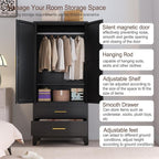 erosoei Metal Armoire Wardrobe Closet, 71 "Metal Clothing Storage Cabinet - Image 3