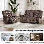 HAOMARKETS 3 Pieces Recliner Sofa Furniture Set, Include 2 Power Recliner Chairs - Image 7