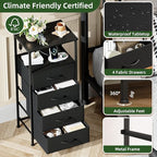 Somdot Black Nightstand with Charging Station and LED Light - Image 6