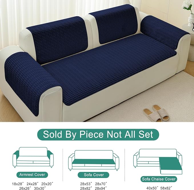 Foxdecor Couch Arm Covers Sofa Arm Cover, Arm Chair Covers Set of 2, Non-Slip - Image 6