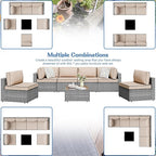 7 Piece Outdoor Patio Furniture Set, All Weather Conversation Set - Image 2