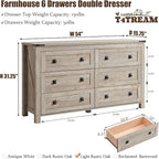 T4TREAM Farmhouse 6 Drawers Dresser - Image 2