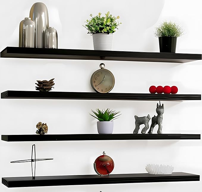 YYWUOJJ Wood Floating Shelves for Wall Decor, Rustic Wall Shelves for Bedroom by YYWUOJJ