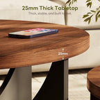LIKIMIO Nesting Coffee Tables Set of 2, 31.5" Round Side Tables - Image 5