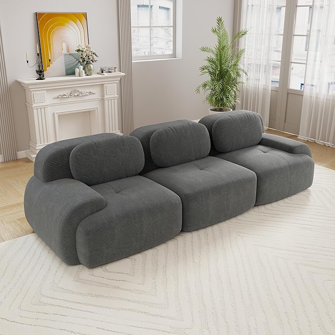 Boneless Sectional Couch, No Assembly Required, 117.3” Modular Cloud Sofa by ModonChicSofasCouches