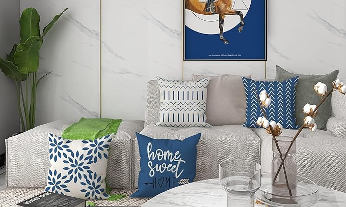 YCOLL Pillow Covers 18x18 Set of 4, Modern Sofa Throw Pillow Cover, Decorative - Image 3