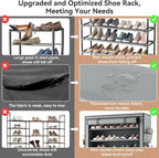 LANTEFUL Shoe Rack with Covers 10 Tier Tall Shoe Rack Organizer Large Capacity - Image 6