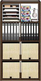 Furinno Cubicle Book Shelf, 8-Cube Bookshelf, Extra Thick Frame Horizontally & - Image 9