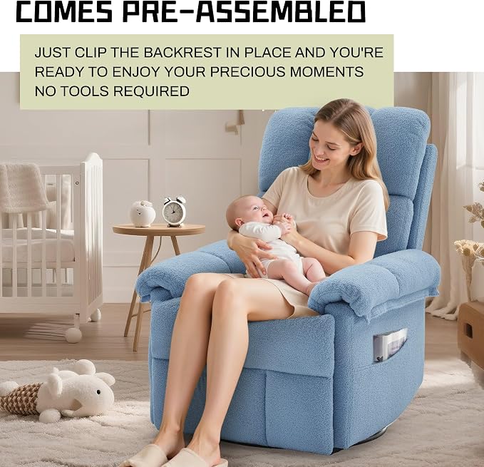 Korser Recliner Chair, Swivel Rocker Recliner Chair - Image 9