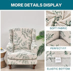 KRFOONN Stretch Wing Chair Slipcovers Printed 2 Piece Wingback Chair Covers - Image 2