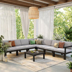 Stoog 6-Piece Patio Sectional Sofa Set, Modular Outdoor Furniture Set - Image 9