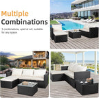 Shintenchi 4 Pieces Patio Furniture Sets, Outdoor Sofa Patio Sectional Sets All - Image 10