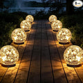 JKIMK Solar Globe Lights Outdoor Waterproof-Solar Balls Garden-Cracked Glass by JKIMK