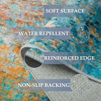 RELEANY Washable Area Rugs 8ft Non-Slip Modern Abstract Soft - Image 3