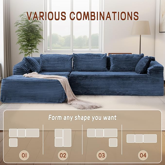 Korser 110" L-Shaped Modular Sectional Sofa - Image 3