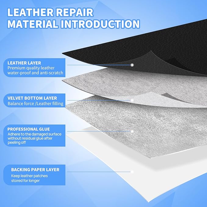 Leather Repair Patches, Self-Adhesive Leather Repair Tape, Stretch Vinyl Repair - Image 3