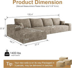 136" Sectional Couches for Living Room Cloud Couch Sofa - Image 2