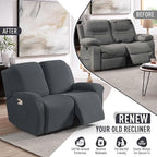 TAOCOCO Recliner Loveseat Slipcover, 6 Pieces Dual Recliner Sofa Covers - Image 5