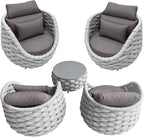 TWT 5-Piece Aluminum Patio Furniture Set, Outdoor Armchairs - Image 7
