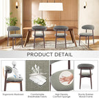COLAMY Wooden Dining Room Chairs Set of 6, Modern Upholstered Fabric Dining - Image 4