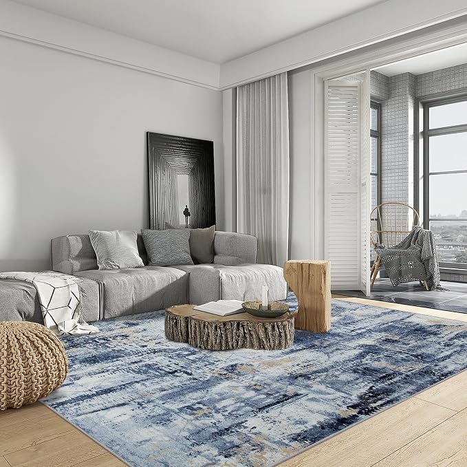 10x14 Area Rugs Washable Rug: Modern Abstract Living Room Rug Soft Anti-Skid - Image 3
