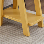 Roundhill Furniture Athens Contemporary Wood Shelf Side Table in Yellow - Image 6