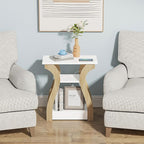 FROMJBEST End Table with Charging Station, Side Table with USB Ports and Outlets - Image 4