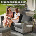 ovios 8 Pieces Patio Furniture Set, Outdoor Wicker Sofa Couch - Image 7