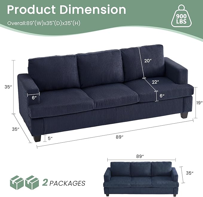 YOUDENOVA Sofa, Modern Comfy Couches - Image 2