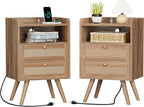SUPERJARE 2 Drawer Night Stand by SUPERJARE
