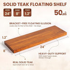 24 Inch Teak Floating Shelves Set of 2 - Image 3