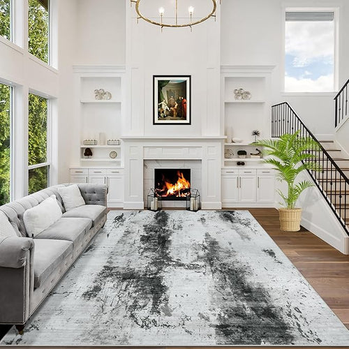 10x14 Area Rugs Washable Rug: Modern Abstract Living Room Rug Soft Anti-Skid by GENTDRIZZ