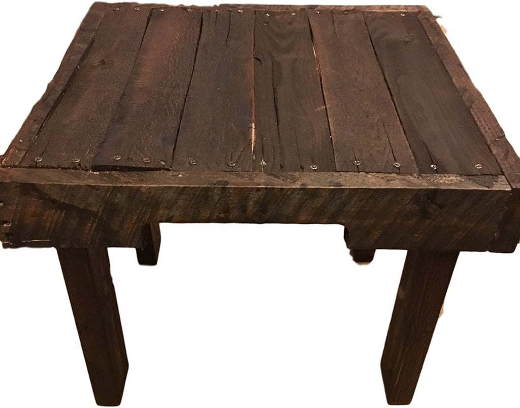 Reclaimed Pallet Wood End Table by Unknown