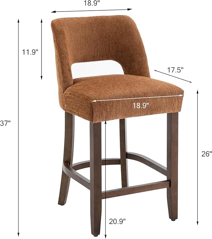 VKNOW Bar Stools Set of 2, Modern Counter Stools - Image 2