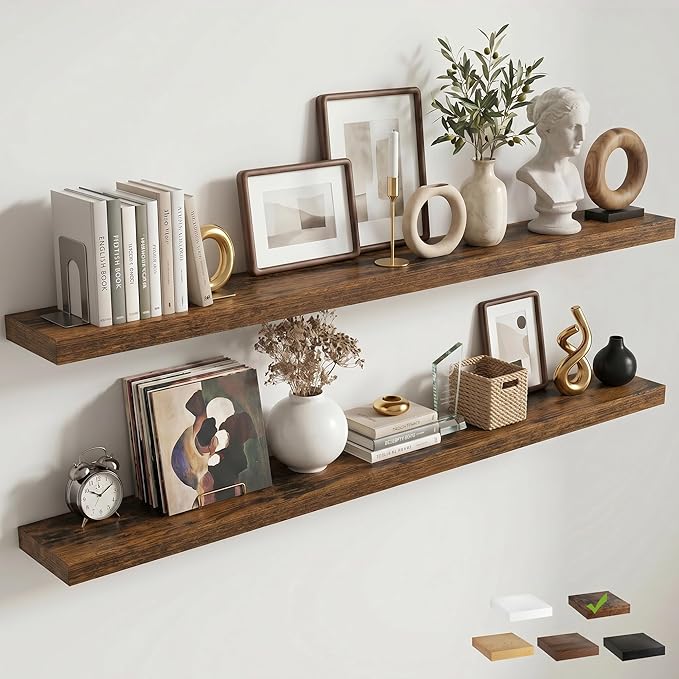 FLYJOE Floating Shelves for Wall, 72 Inch Floating Shelves Set of 2, Kitchen by FLYJOE