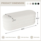 Busaurus Storage Ottoman Bench 49.2 Inch Upholstered Fabric Storage Bench - Image 2