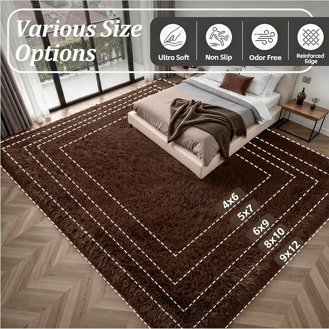 8x10 Area Rugs for Living Room Bedroom: Ultra Soft Fluffy Shag Rug Upgrade - Image 8