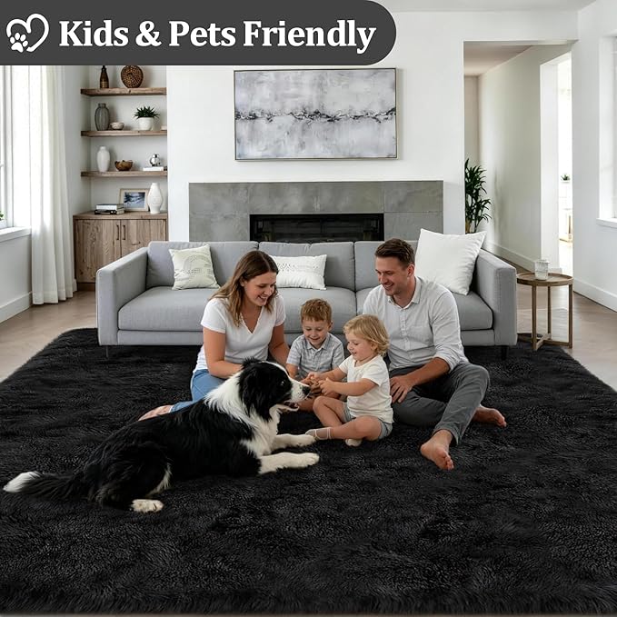 Fluffy Area Rugs 9x12 Living Room Bedroom: Ultra Soft Shag Rug Upgrade Non-Slip - Image 4