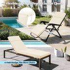 2 Pcs Outdoor Chaise Lounge Cushion 72" x 21" x 3", 4-Section Folding Patio - Image 6