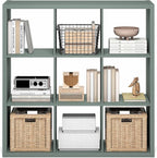 Furinno Cubicle Book Shelf, 9-Cube Bookshelf, Extra Thick Frame Reversible - Image 6