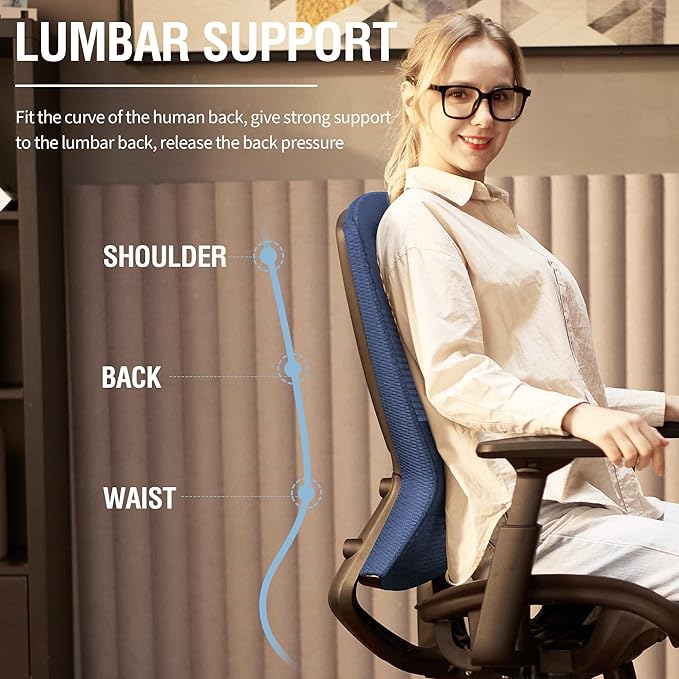 ELABEST Mesh Office Chair, Ergonomic Computer Desk Chair, Sturdy Task Chair- - Image 5
