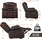 PrimeZone Oversized Rocker Recliner Chair - Image 3