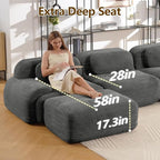 Boneless Sectional Couch, No Assembly Required, 152.7” L Shaped Modular Cloud - Image 5