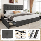 Allewie Upholstered King Size Platform Bed Frame - Image 6