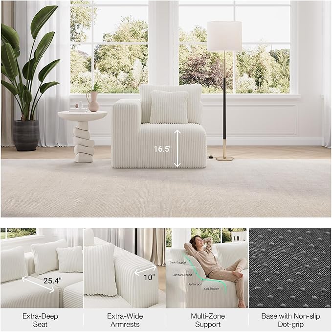 Novilla Modular Sectional Sofa, Modern Cloud Sectional Couch - Image 7